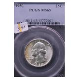 1950 PCGS MS65 WASHINGTON QUARTER