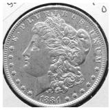 1884 O MORGAN DOLLAR AU