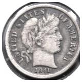 1911 BARBER DIME VF