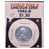1943 D CH BU LINCOLN CENT