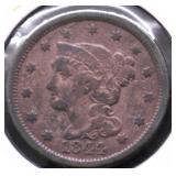 1844 LARGE CENT VF