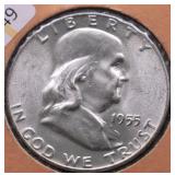 1955 SUPURB GEM FRANKLIN  HALF DOLLAR
