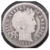 1899 O BARBER DIME G