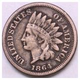 1864 INDIAN HEAD CENT VF