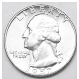 1957 D GEM BU WASHINGTON QUARTER