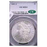 1885 O CAC MS64 MORGAN DOLLAR