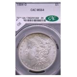 1884 O CAC MS64 MORGAN DOLLAR