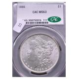 1886 CAC MS63 MORGAN DOLLAR
