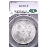 1884 O CAC MS64 MORGAN DOLLAR