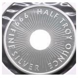 1/2 OZ .999 SILVER ROUND