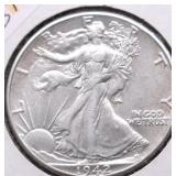 1942 WALKING HALF DOLLAR AU