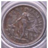 1944 D US PHILIPPINES SILVER 10 CENTS AU