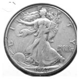 1947 WALKING HALF DOLLAR XF