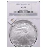 2007 W NGC MS69 SILVER EAGLE
