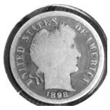 1898 BARBER DIME G