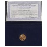 14 K GOLD SPACE FLIGHT MEDAL W BOX PAPERS
