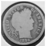 1898 S BARBER DIME G
