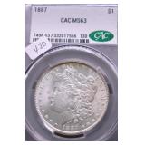 1887 CAC MS63 MORGAN DOLLAR