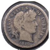 1916 BARBER DIME F