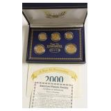 24 K PLATED COIN SET W BOX PAPERS