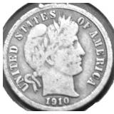 1910 BARBER DIME F