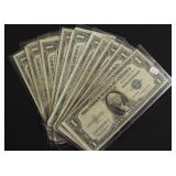 10 SILVER CERTIFICATES