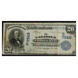 1902 CALHOUN GEORGIA 20 $ NATIONAL CURRENCY VF