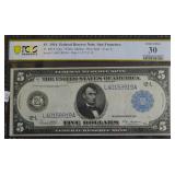 1914 PCGS VF30  5 $ FEDERAL RESERVE NOTE