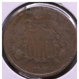 1865 TWO CENT PIECE F