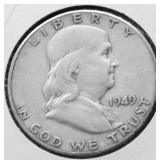 1949 S FRANKLIN HALF DOLLAR XF
