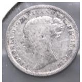 1874 G BRIT SILVER 3 P3NCE VG