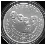 GEM BU MT RUSHMOORE SILVER DOLLAR