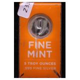 5 OZ .999 SILVER BAR