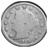 1912 S V NICKEL VG