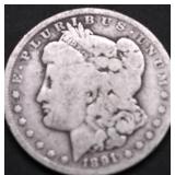 1891 MORGAN DOLLAR VG