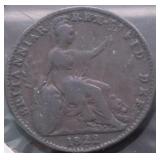 1822 G BRIT FARTHING  XF