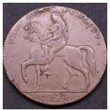 1794 G BRIT HALF PENNY XF