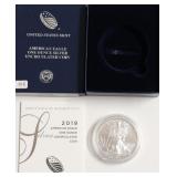 2019 W SILVER EAGLE W BOX PAPERS