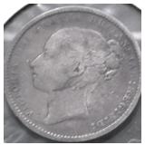 1883 G BRIT SILVER SHILLING VF