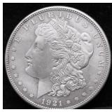 1921 S MORGAN DOLLAR AU