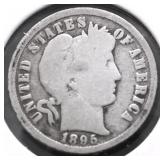 1895 O BARBER DIME VERY RARE G NICE FOR THE GRADE