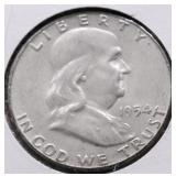 1954 FRANKLIN HALF DOLLAR AU
