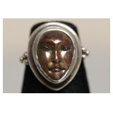 STERLING SILVER FACE RING