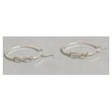 STERLING SILVER OVAL HOOP EAR RINGS