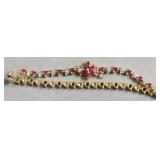 10K GOLD DIAMOND/RUBY BRACELET   7.64 GRAMS
