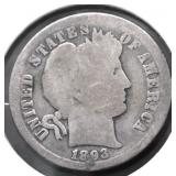 1893 O BARBER DIME G