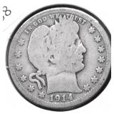 1914 D BARBER QUARTER G