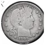 1909 D BARBER QUARTER G