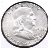 1954 CHOICE BU FRANKLIN HALF DOLLAR