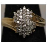 10K GOLD DIAMOND RING  SZ 7.25  3.45 GRAMS